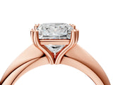 Rose gold Princess Cut Solitaire Engagement Ring with Tapered Band and Four-Prong Setting 4
