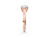 Rose gold Princess Cut Solitaire Engagement Ring with Tapered Band and Four-Prong Setting_5
