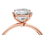 Rose gold Princess Cut Solitaire Engagement Ring with Thin Band and Four-Prong Setting_11