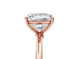 Rose gold Princess Cut Solitaire Engagement Ring with Thin Band and Four-Prong Setting_12