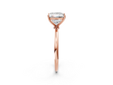 Rose gold Princess Cut Solitaire Engagement Ring with Thin Band and Four-Prong Setting_9