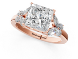 Rose gold Princess Cut Solitaire Floral Diamond Ring with Four-Prong Setting_38