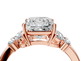 Rose gold Princess Cut Solitaire Floral Diamond Ring with Four-Prong Setting_41