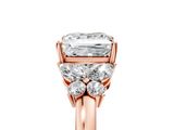 Rose gold Princess Cut Solitaire Floral Diamond Ring with Four-Prong Setting_42