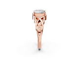 Rose gold Princess Cut Solitaire Intertwined Band Prong Setting Ring_16