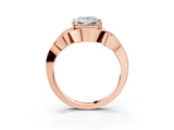 Rose gold Princess Cut Solitaire Intertwined Band Prong Setting Ring_17