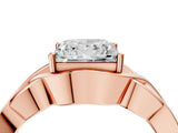 Rose gold Princess Cut Solitaire Intertwined Band Prong Setting Ring_18