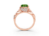Rose gold Princess Cut Solitaire Leaf-Inspired Engagement Ring with Prong Setting_3