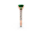 Rose gold Princess Cut Solitaire Pave Diamond Engagement Ring with Four-Prong Setting_2