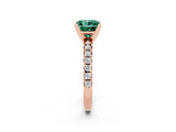 Rose gold Princess Cut Solitaire Pave Diamond Engagement Ring with Four-Prong Setting_2