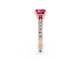 Rose gold Princess Cut Solitaire Pave Diamond Engagement Ring with Four-Prong Setting_2