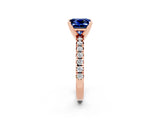 Rose gold Princess Cut Solitaire Pave Diamond Engagement Ring with Four-Prong Setting_2
