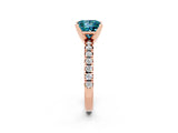 Rose gold Princess Cut Solitaire Pave Diamond Engagement Ring with Four-Prong Setting_2
