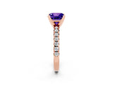 Rose gold Princess Cut Solitaire Pave Diamond Engagement Ring with Four-Prong Setting_2