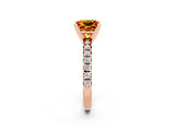 Rose gold Princess Cut Solitaire Pave Diamond Engagement Ring with Four-Prong Setting_2