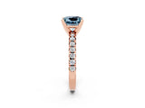 Rose gold Princess Cut Solitaire Pave Diamond Engagement Ring with Four-Prong Setting_2