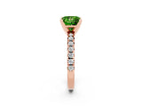 Rose gold Princess Cut Solitaire Pave Diamond Engagement Ring with Four-Prong Setting_2