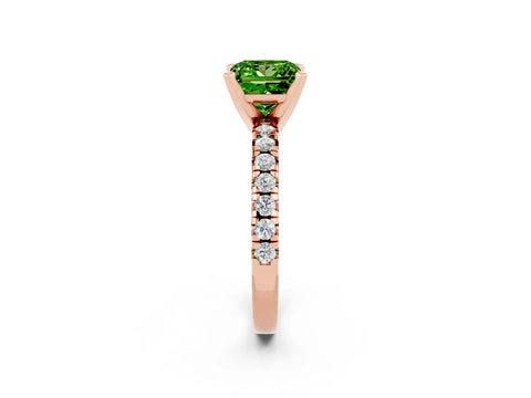 Rose gold Princess Cut Solitaire Pave Diamond Engagement Ring with Four-Prong Setting_2