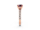 Rose gold Princess Cut Solitaire Pave Diamond Engagement Ring with Four-Prong Setting_2