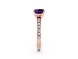Rose gold Princess Cut Solitaire Pave Diamond Engagement Ring with Four-Prong Setting_2