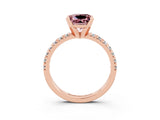 Rose gold Princess Cut Solitaire Pave Diamond Engagement Ring with Four-Prong Setting_3