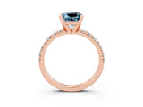 Rose gold Princess Cut Solitaire Pave Diamond Engagement Ring with Four-Prong Setting_3