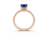 Rose gold Princess Cut Solitaire Pave Diamond Engagement Ring with Four-Prong Setting_3