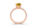 Rose gold Princess Cut Solitaire Pave Diamond Engagement Ring with Four-Prong Setting_3
