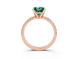 Rose gold Princess Cut Solitaire Pave Diamond Engagement Ring with Four-Prong Setting_3