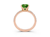 Rose gold Princess Cut Solitaire Pave Diamond Engagement Ring with Four-Prong Setting_3