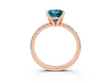 Rose gold Princess Cut Solitaire Pave Diamond Engagement Ring with Four-Prong Setting_3