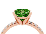 Rose gold Princess Cut Solitaire Pave Diamond Engagement Ring with Four-Prong Setting_4