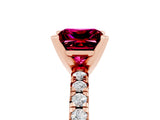 Rose gold Princess Cut Solitaire Pave Diamond Engagement Ring with Four-Prong Setting_5