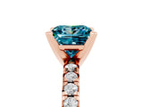Rose gold Princess Cut Solitaire Pave Diamond Engagement Ring with Four-Prong Setting_5