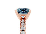 Rose gold Princess Cut Solitaire Pave Diamond Engagement Ring with Four-Prong Setting_5