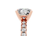 Rose gold Princess Cut Solitaire Pave Diamond Engagement Ring with Four-Prong Setting_5