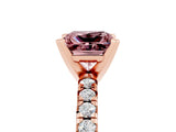 Rose gold Princess Cut Solitaire Pave Diamond Engagement Ring with Four-Prong Setting_5