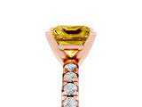 Rose gold Princess Cut Solitaire Pave Diamond Engagement Ring with Four-Prong Setting_5