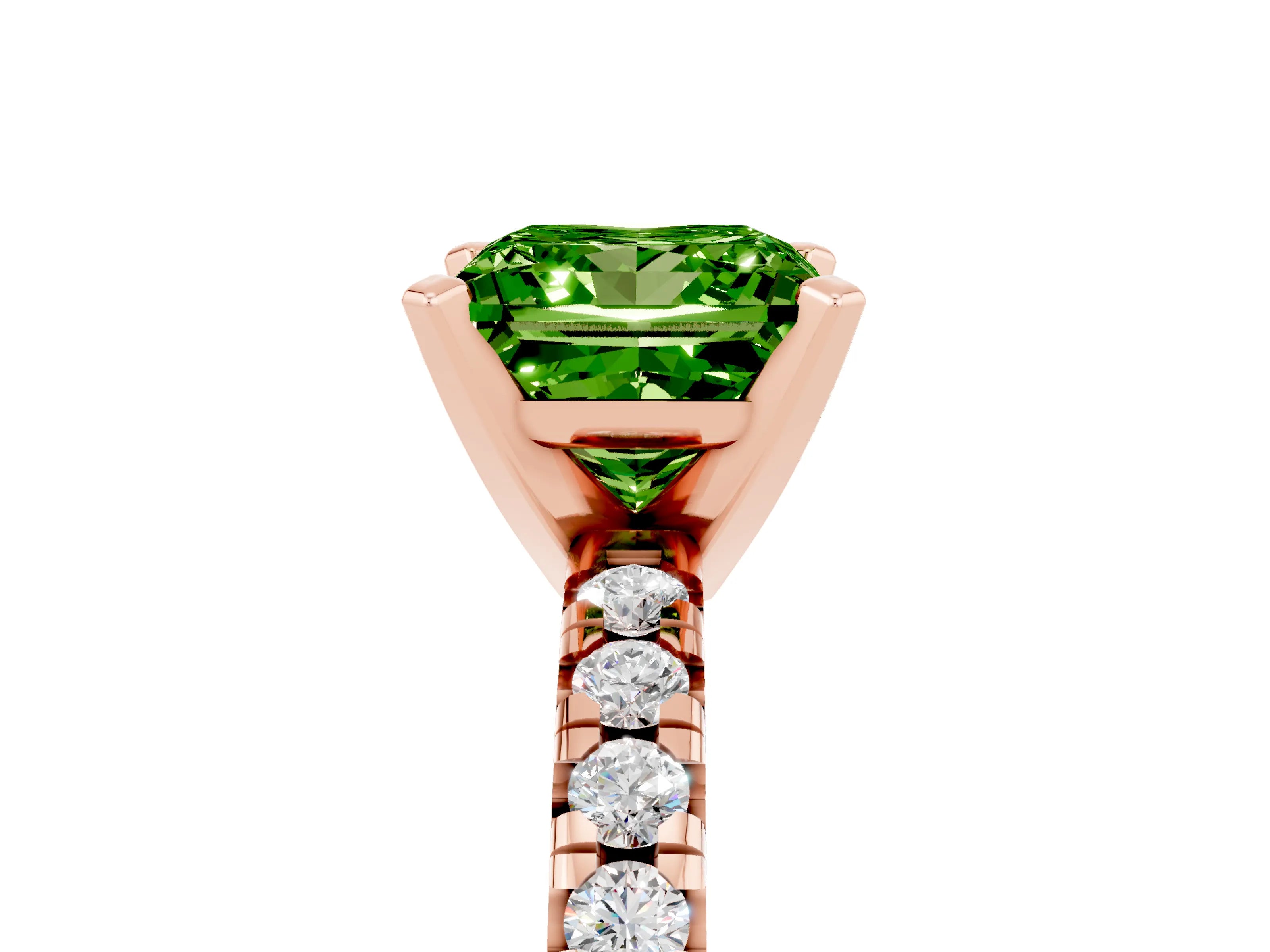Rose gold Princess Cut Solitaire Pave Diamond Engagement Ring with Four-Prong Setting_5