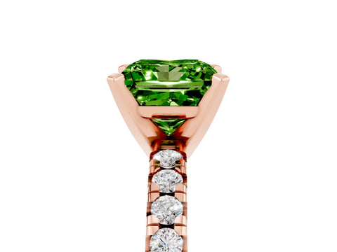 Rose gold Princess Cut Solitaire Pave Diamond Engagement Ring with Four-Prong Setting_5