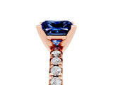 Rose gold Princess Cut Solitaire Pave Diamond Engagement Ring with Four-Prong Setting_5