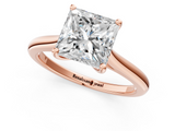 Rose gold Princess Cut Solitaire Ring with Cathedral Band and Four-Prong Setting_83