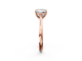 Rose gold Princess Cut Solitaire Ring with Cathedral Band and Four-Prong Setting_84