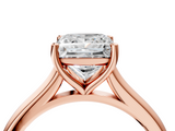 Rose gold Princess Cut Solitaire Ring with Cathedral Band and Four-Prong Setting_86