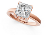Rose gold Princess Cut Solitaire Ring with Four-Prong Setting and Classic Band_41