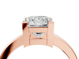Rose gold Princess Cut Solitaire Ring with Four-Prong Setting and Classic Band_44
