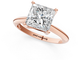 Rose gold Princess Cut Solitaire Ring with Four-Prong Setting on a Classic Band_89