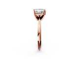 Rose gold Princess Cut Solitaire Ring with Four-Prong Setting on a Classic Band_90