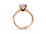 Rose gold Princess Cut Solitaire Ring with Four-Prong Setting on a Classic Band_91
