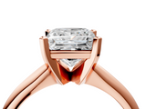 Rose gold Princess Cut Solitaire Ring with Four-Prong Setting on a Classic Band_92